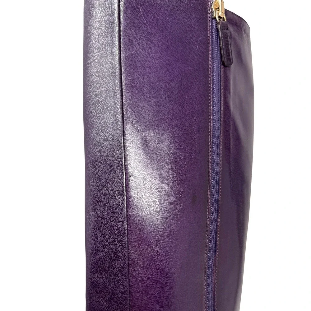 Gucci Knee High Boots Purple Leather Equestrian Early 2000s IT 37.5 / US 7.5B - Picture 13 of 14